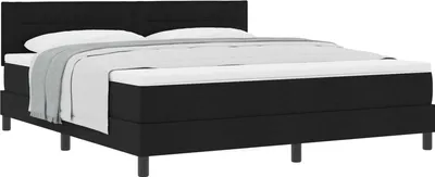 Produktbild von vidaXL Boxspringbett mit Kopfteil Schwarz 180 x 200 cm Stoff