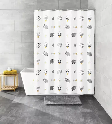 Image de Kleine Wolke Rideau de douche textile SHEEP Multicolor 180 x 200 cm
