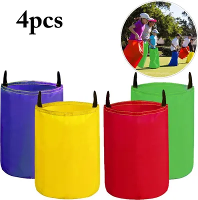 Produktbild von Hüpfsäcke für Kinder, 4 Stück Sackhüpfen Outdoor Spielset für Partys und Sportfeste, Kindergeburtstag Spiele Partyset