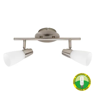 Productafbeelding van Spotlamp PROXI, 2x E14/11W, satijnnikkel, L: 325, H: 150, dimbaar