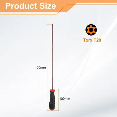 Torx-Schraubendreher T20, 400 mm, magnetisch, S2-Stahl, ergonomisch