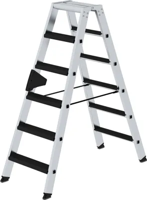 Produktbild von Stufen-Stehleiter beidseitig begehbar mit clip-step relax 2x6 Stufen