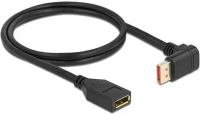 Zdjęcie produktu dla Przedłużacz DELOCK DisplayPort 8K 60 Hz 1 m wtyczka 90° pod kątem do gniazda