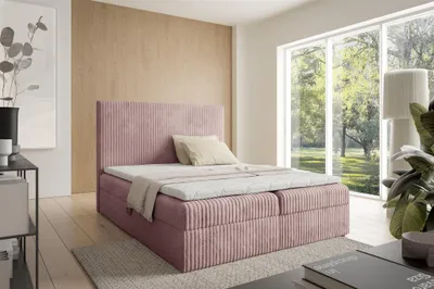 Produktbild von Boxspringbett Schlafzimmerbett ARNAU 160x200cm Stoff Tilia Rosa