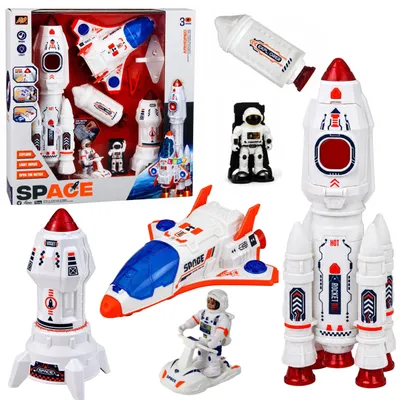 Image de Ensemble spatial fusées navette astronautes module lumières sons