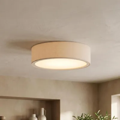 Produktbild von Deckenlampe ARBARO helles Holz Glas Ø27cm rund wohnlich E27 Deckenleuchte Flur Wohnzimmerlampe