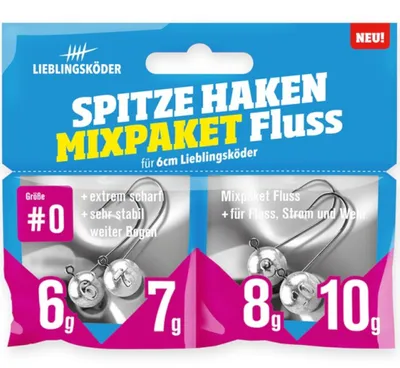Produktbild von Lieblingsköder Spitze Haken #0 Mixpaket Fluss Jigheads