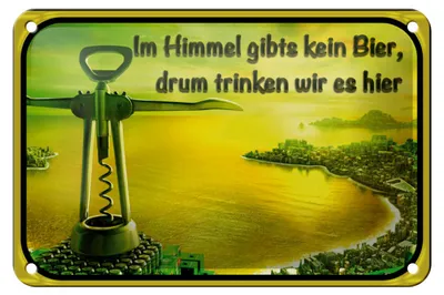 Produktbild von Blechschild Spruch 18x12cm im Himmel gibt’s kein Bier