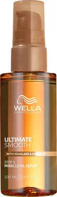A product shot of a bottle of Wella hair serum.