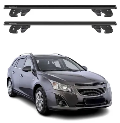 Produktbild von Dachträger Grundtäger für Chevrolet Cruze Kombi 2011-2016 Alu Schwarz 2tlg, KI-generiertes Bild