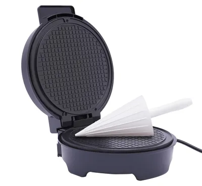 Image de Gaufrier électrique - 1200 W - Revêtement antiadhésif - 220-240 V - Prise européenne - 24 x 21 x 10,5 cm - Noir