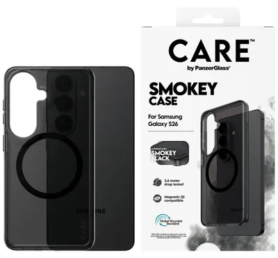 Obrázek produktu pro PanzerGlass CARE™ by ® Smokey Case w. Black Qi Samsung Galaxy S26, Obal, Samsung, Samsung - Galaxy S26, Černá