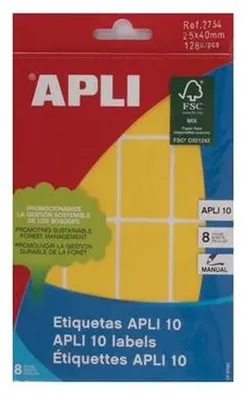 Produktbild von APLI 02754, Gelb, Rechteck, Permanent, 16 Stück(e), 8 Blätter,