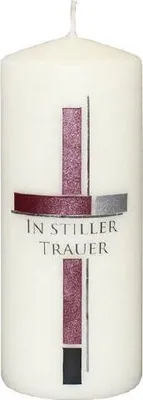 Produktbild von Trauerkerze mit Ornament "In stiller Trauer"