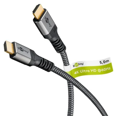 Productafbeelding van goobay 64996 goobay HDMI 2.0 Kabel 5,0 m grau, schwarz, 1 St.