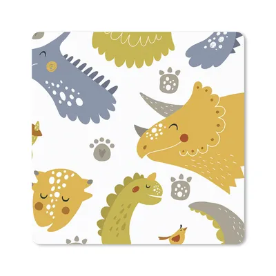 Produktbild von MuchoWow® Mauspad Mousepad Dinosaurier - Schnittmuster - Jungen - Dino - Kinder 20x20 cm - Mousepads - Maus Mat - Pad - Mausunterlage - Desk Mat - Bureauartikeln