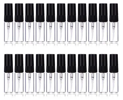 Image de Flacon vaporisateur rechargeable, mini, transparent, lot de 35, flacons en verre noir de 3 ml