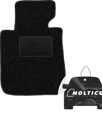 Image de moto-MOLTICO tapis de sol conducteur voiture velours côté conducteur tapis de voiture noir tapis conducteur 1 pièce adapté à la BMW 1er E87 2004-2011