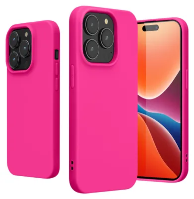 Produktbild von kwmobile Hülle für das iPhone 14 Pro Hülle - weiche und schlanke TPU Silikon Handyhülle - stoßabsorbierendes flexibles Case - kabelloses Laden - Neon