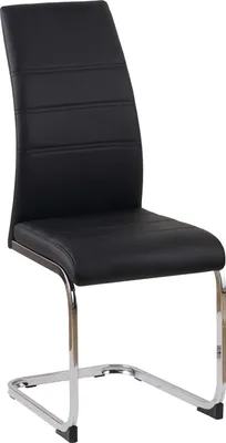 Produktbild von Schwingstuhl SallyC PolyurethanFreischwinger Esszimmerstuhl Kunstleder Schwarz