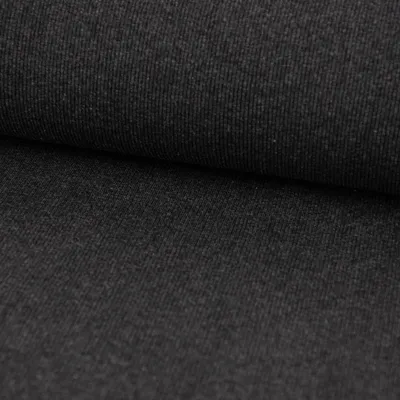 Produktbild von Bündchenstoff Strickschlauch Meterware gerippt anthrazit meliert 35cm