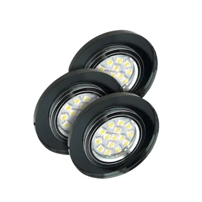 Zdjęcie produktu dla Zestaw trzech opraw wpuszczanych oczek SS-15 CH/BK 99-48479 Candellux