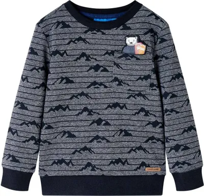Produktbild von Kinder-Sweatshirt Marineblau Melange 140