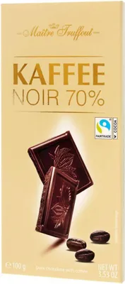 Produktbild von MaitreTruffout Dunkle Schokolade 70% mit Kaffee 100 g