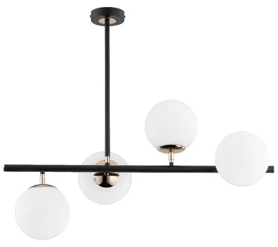 Zdjęcie produktu dla Lampa wisząca LURO czarno-biała-złota 4xE14x10W metal wym:65x75,5x38,5cm IP20 Alfa