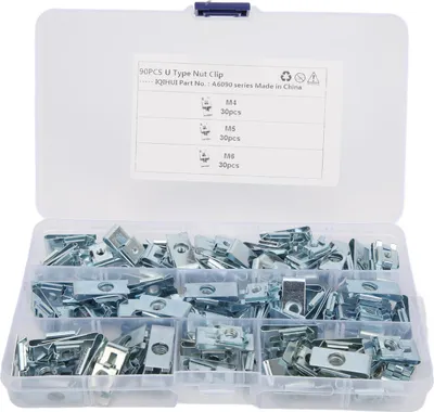 Image de 90 pièces de clips de fixation pour voiture, inoxydables, clips de fixation de type U, remplacement des pièces de carrosserie
