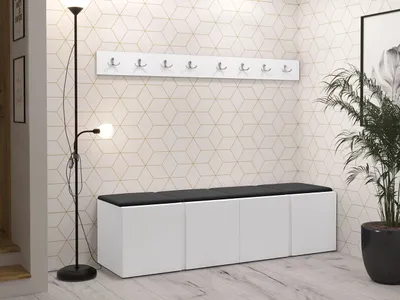 Obrázek produktu pro Nábytek do chodby s čalouněnými panely 42x42 SELAND 8 - bílý / černý