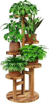 Produktbild von Blumenständer 5 Ebenen, Blumentreppe aus Holz, für Wohnzimmer