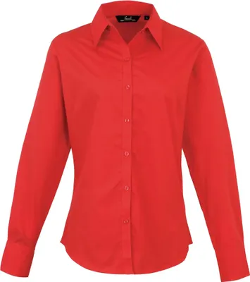 Produktbild von Premier - Bluse für Damen Langärmlig RW1090 (16UK/42DE) (Rot)