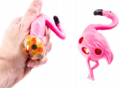 Produktbild von Flamingo Antistress Quetschball 13cm - Knetfigur zum Stressabbau für Kinder - Bunt