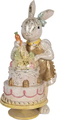 Produktbild von Clayre & Eef Dekorationsfigur Kaninchen 20x15x36 cm Weiß Kunststoff