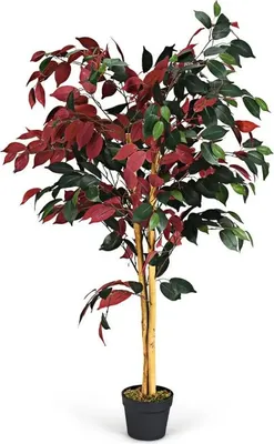 Image de COSTWAY Plante artificielle 120cm, Arbre artificiel Indoor & Outdoor, Plante d'intérieur artificielle, Plante décorative en pot, pour la maison, le bureau, le salon