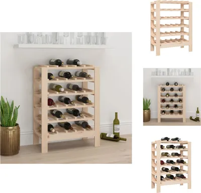 Produktbild von vidaXL Weinregal 61,5x30x82 cm Massivholz Kiefer - Weinregale