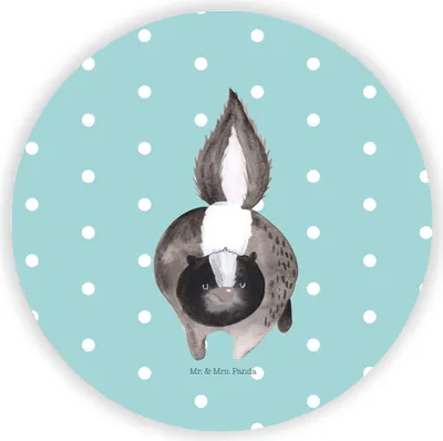 Produktbild von Mr. & Mrs. Panda magnet Stinktier Angriff - Türkis Pastell - Geschenk, Drohung, Wildtier, Fotohalter, wütend, pinnwand, Skunk, für kühlschrank, Raubtier, deko