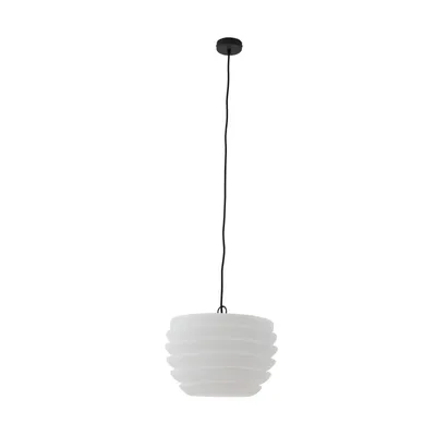 Zdjęcie produktu dla Zewnętrzna lampa wisząca Lindby Arona, biała, tworzywo sztuczne, Ø 38 cm