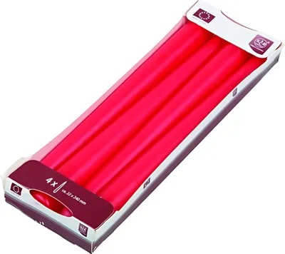 Produktbild von IDENA Spitzkerzen rot 4er 24cm