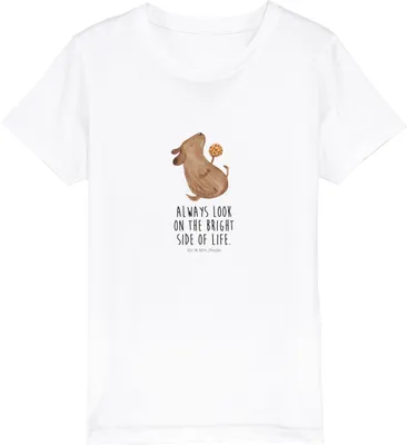 Produktbild von Mr. & Mrs. Panda Kleinkinder T-Shirt Hund Keks 12-14 Jahre (152/164) - Weiß - Geschenk, Kurzarm Kinder, Optimistisch, Öko, Optimist, Hundeleckerli, Kindershirt, Sprüche