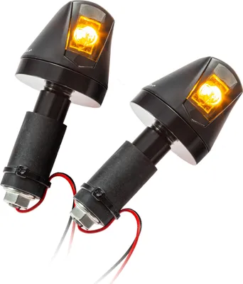 Obrázek produktu pro Univerzální konce řídítek motocyklu - Hi-Power LED směrovka Knight černá tónovaná E-testováno 1 pár