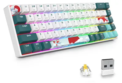 Image de Clavier mécanique de jeu avec 68 touches, Bluetooth 5.0 et éclairage RGB