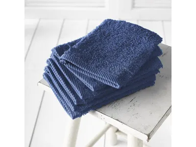 Produktbild von De Witte Lietaer Waschlappen Helene Blue Indigo 15 x 21 cm - 6 Stück - Baumwolle