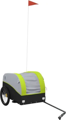 Produktbild von vidaXL Fahrradanhänger Schwarz und Grün 30 kg Eisen
