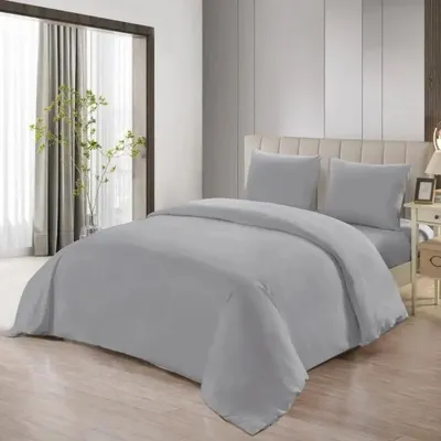 Produktbild von Lavella Bettwäsche-Set 4-teilig Hellgrau 240 x 220 cm und 180 x 200 + 30 cm