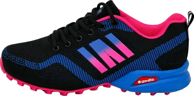 Produktbild von Nowalnd Herren Damen Sneaker Sportschuhe Laufschuhe Turnschuhe Runners,Schwarz/Königsblau/Fuchsia,37
