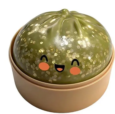 Produktbild von Glitzer Dumpling Squishy 1er Box – weiche Anti-Stress Knete – Angstlöser Fidget Toy – langsam zurückfederndes Sensorikspielzeug – Regenbogen Design