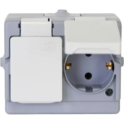 Produktbild von KOPP SB AP-FR Steckd.2f.wgr gra