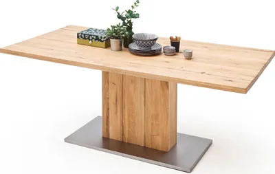 Produktbild von Esstisch Säulentisch Greta | Balkeneiche massiv | 220 x 100 cm